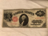 1917 United States large one dollar bill red seal