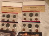 1986, 1995, and 1996 US mint uncirculated coin sets