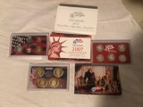 2007 United States mint seven silver proof coins and 10 to 14 proof coins
