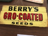 VINTAGE BERRY'S GRO-COATED SEED SIGN