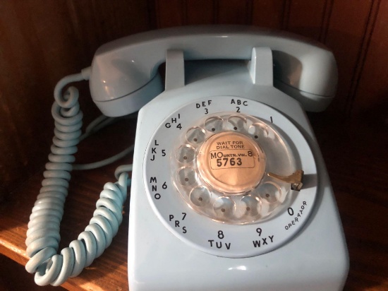 VINTAGE BABY BLUE ROTARY PHONE