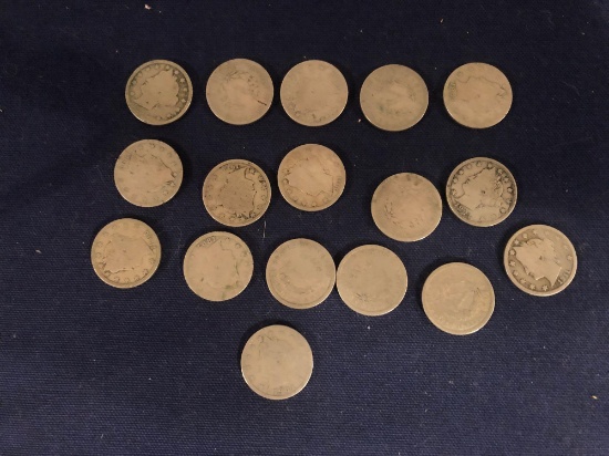 EARLY 1880'S-1900'S 5 CENT COINS