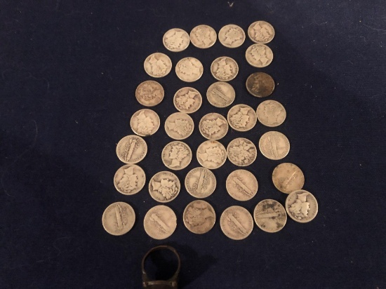 LOT OF 1940'S SILVER DIMES