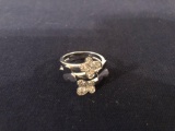 14K WHITE GOLD RING WITH STONES