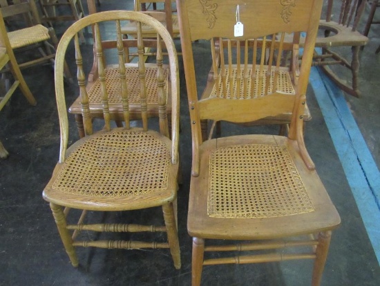 LOT OF 4 CANE BOTTOM CHAIRS