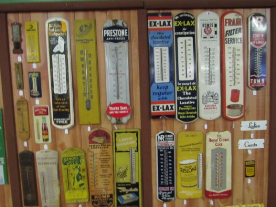 NO RESERVE VINTAGE THERMOMETER AND SIGN AUCTION