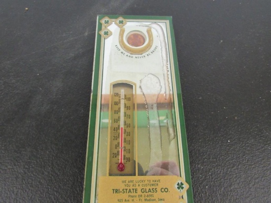 VINTAGE MIRROR ADVERTISING THERMOMETER