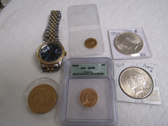 NO RESERVE GOLD,SILVER AND COIN AUCTION