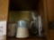 CABINET CONTENTS; CUPS, VASES, MISC