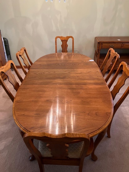 DINING TABLE; 6 CHAIRS