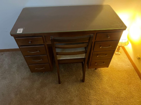 WOODEN DESK AND CHAIR