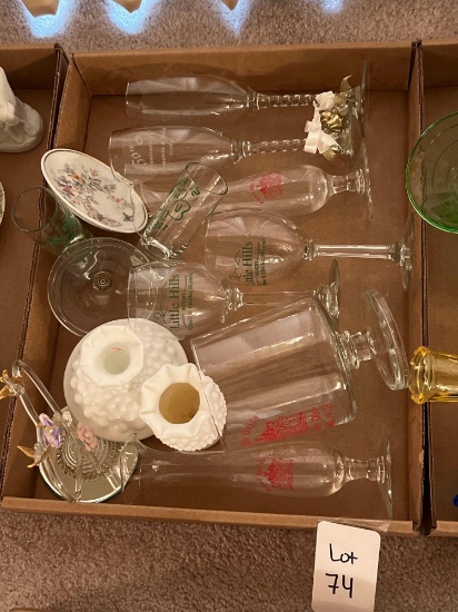 flat of misc. glassware