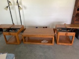 COFFEE TABLE, 2 END TABLES