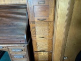 ANTIQUE ALFRED WILLIAMS 4 DRAWER WOOD FILE CABINET