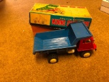 VINTAGE TOY FRICTION POWERED MINING TOY DUMP TRUCK