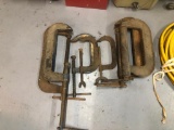 SEVERAL HEAVY DUTY C CLAMPS