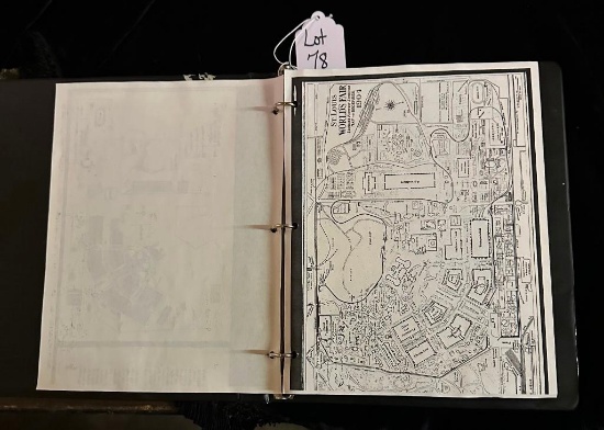 BINDER OF MAPS AND ORIGINAL PHOTOGRAPHS 1904 ST. LOUIS WORLDS FAIR