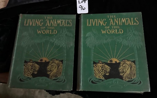 THE LIVING ANIMALS OF THE WORLD VOL I & II LOT OF 2