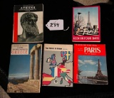 5 VINTAGE PAPERBACK BOOKLETS ATHENS, GREECE, PARIS & EUROPE TRAVEL BOOKS