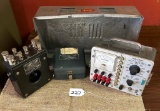 LOT OF 3 & METAL CASE WESTERN ELECTRIC 902B TEST SET, AIRBORNE INSTRUMENTS TYPE 391, WESTON CURRENT