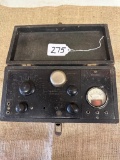 VINTAGE ELECTRONIC METER IN WOOD BOX - MILITARY?