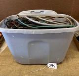 LARGE TOTE OF WIRING & CABLES