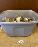 LARGE TOTE OF RADIO TUBES & ELECTRICAL PARTS