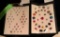LOT OF 2 - OPAQUE SOLID WHITE W/PICTORIALS & SPECIAL TO ART DECO BUTTON DISPLAY CARDS W/ RIBBON