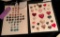 LOT OF 2 - MOONGLOWS & HEARTS BUTTON DISPLAY CARDS W/ RIBBON