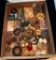 FLAT LOT OF BELT BUCKLES, INCLUDING VINTAGE & SOME W/ MARKS