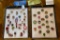 LOT OF 2 - BUTTON CARD DISPLAYS WITH RIBBONS FROM INDIANA BUTTON SOCIETY