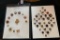 LOT OF 2 - METAL, ENAMEL, PEWTER & MORE BUTTON DISPLAY CARDS