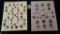 LOT OF 2 - METAL & ASSORTED MATERIAL BUTTON DISPLAY CARDS
