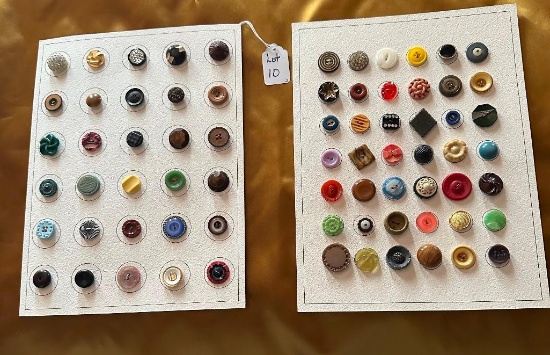 LOT OF 2 - MULTIPLE COLORS VINTAGE BUTTON DISPLAY CARDS
