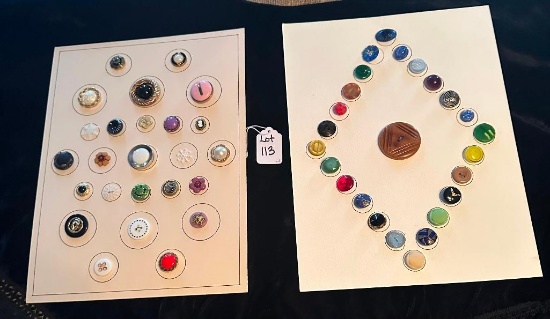 LOT OF 2 - ASSORTED BUTTON DISPLAY CARDS