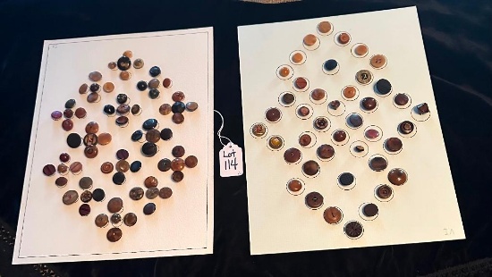 LOT OF 2 - ASSORTED SHADES OF BROWN BUTTON DISPLAY CARDS