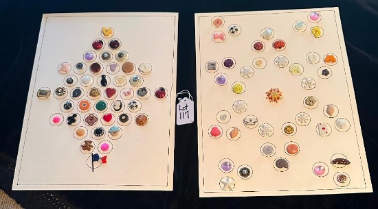 LOT OF 2 ASSORTED BUTTON DISPLAY CARDS
