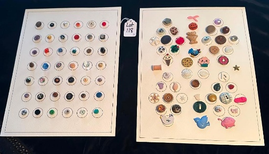 LOT OF 2 - ASSORTED BUTTON DISPLAY CARDS