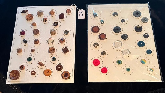 LOT OF 2 - WOOD & MORE MOTHER/DAUGHTER BUTTON DISPLAY CARDS