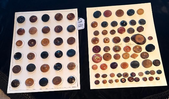 LOT OF 2 - SHADES OF BROWN BUTTON DISPLAY CARDS