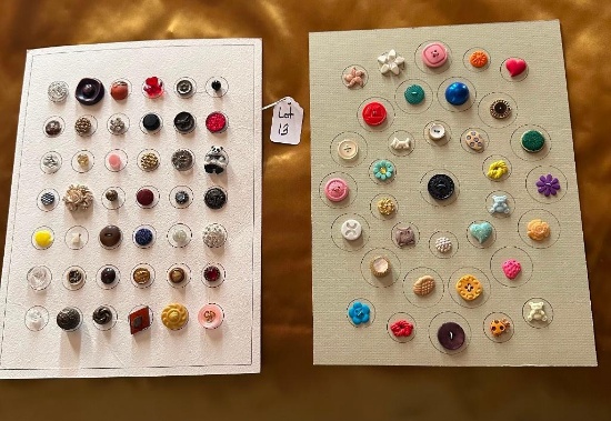 LOT OF 2 - MULTIPLE COLORS BUTTON DISPLAY CARDS
