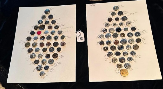 LOT OF 2 - RIVET SHANKS BUTTON DISPLAY CARDS