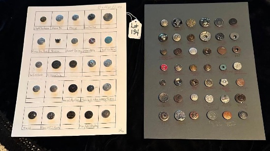 LOT OF 2 - BUTTERFLIES & MORE RIVET SHANKS BUTTON DISPLAY CARDS