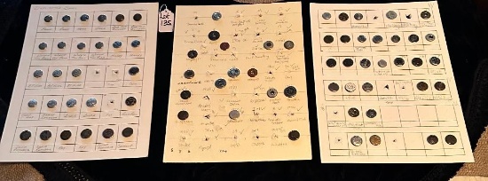 LOT OF 3 - RIVET SHANKS BUTTON DISPLAY CARDS