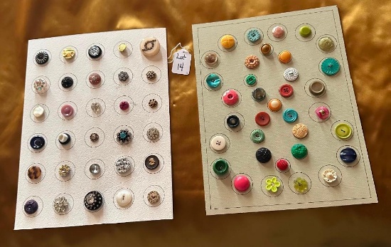 LOT OF 2 - VARIOUS COLORS BUTTON DISPLAY CARDS