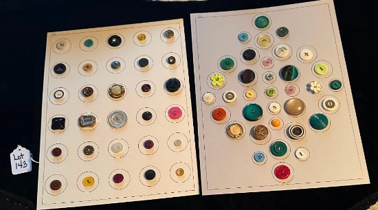 LOT OF 2 - ASSORTED BUTTON DISPLAY CARDS