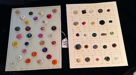 LOT OF 2 - ASSORTED BUTTON DISPLAY CARDS