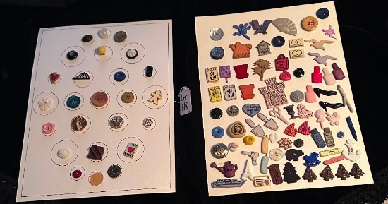 LOT OF 2 - ASSORTED PLASTIC & MORE BUTTON DISPLAY CARDS