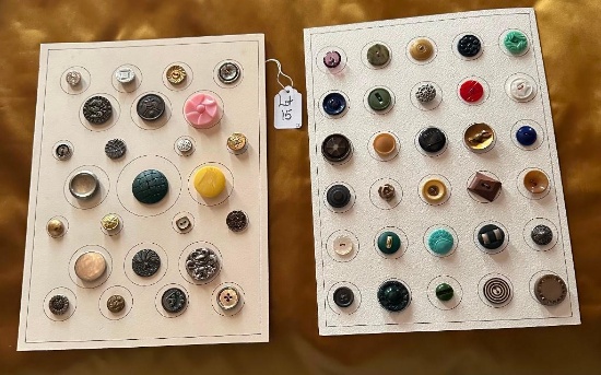 LOT OF 2 - METAL, MILITARY & MORE BUTTON DISPLAY CARDS