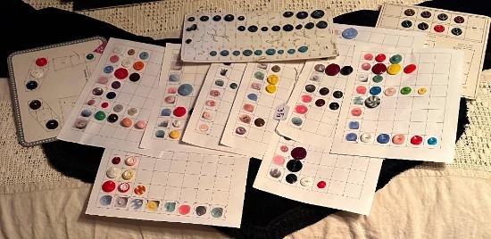 LOT OF 12 - BUTTONS ON CARDS